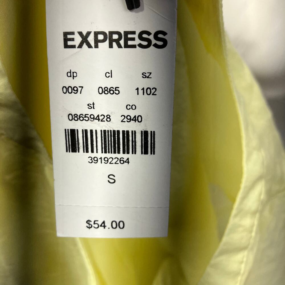 Express Button Front Lightweight‎ Sheer Yellow Bl… - image 5